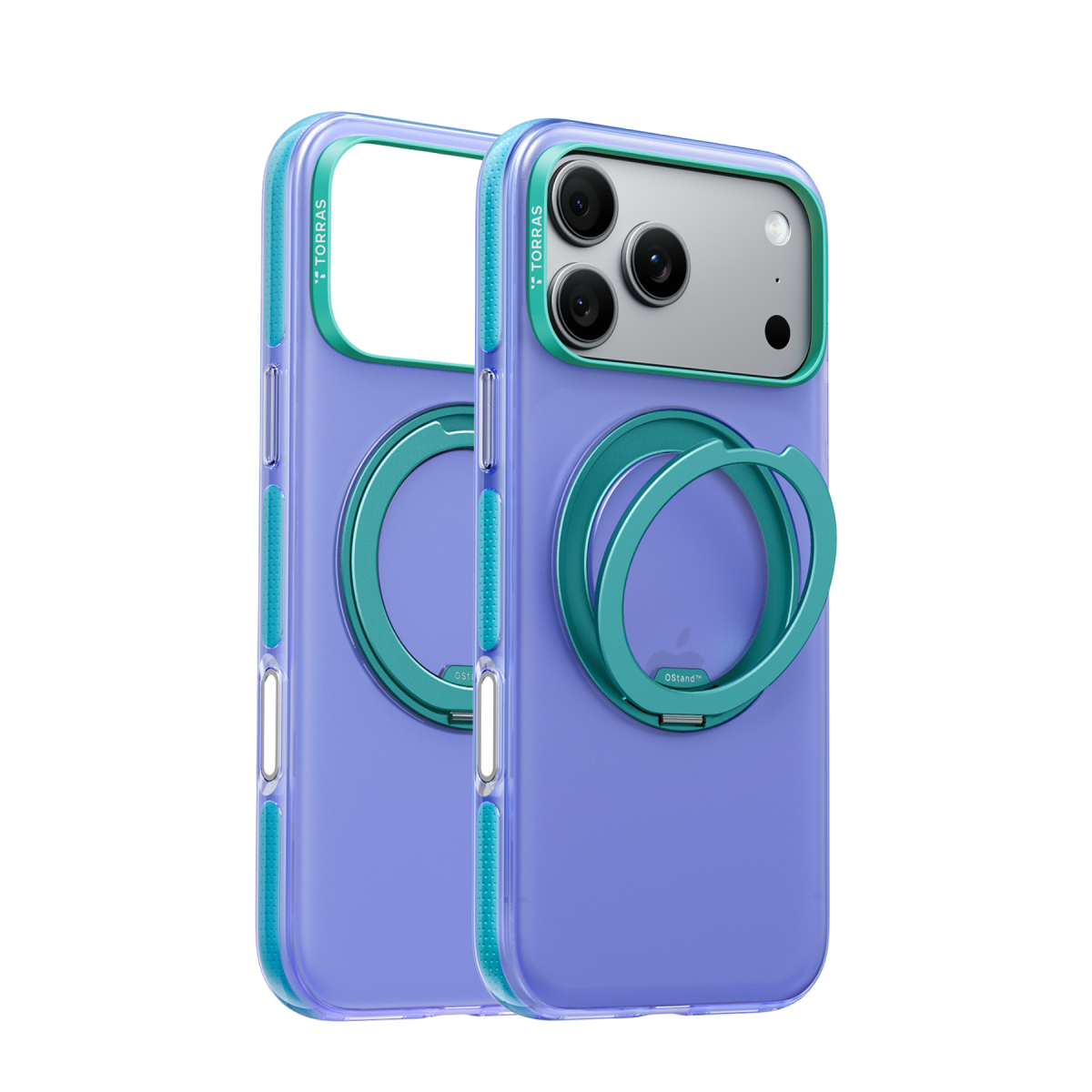 Torras Apple iPhone 18 Pro Max Ostand O3 Hue Standlı Magsafe Kapak - Yeşil-Pembe